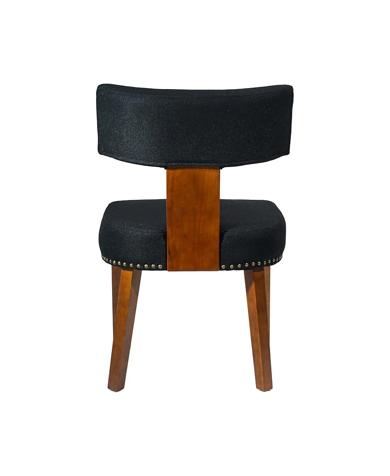 Streamdale Furniture Streamdale Mid-Century Modern Dining Chairs Set of 2, Black Linen Upholstered