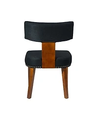 Streamdale Furniture Streamdale Mid-Century Modern Dining Chairs Set of 2, Black Linen Upholstered