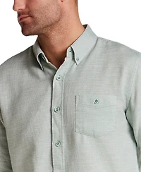 Weatherproof Vintage Men's Long Sleeve Cotton Slub Pebble Dobby Shirt