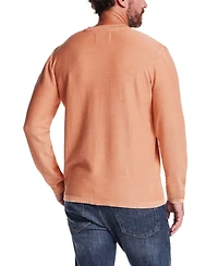 Weatherproof Vintage Men's Long Sleeve Crewneck Twill Stonewash Sweater