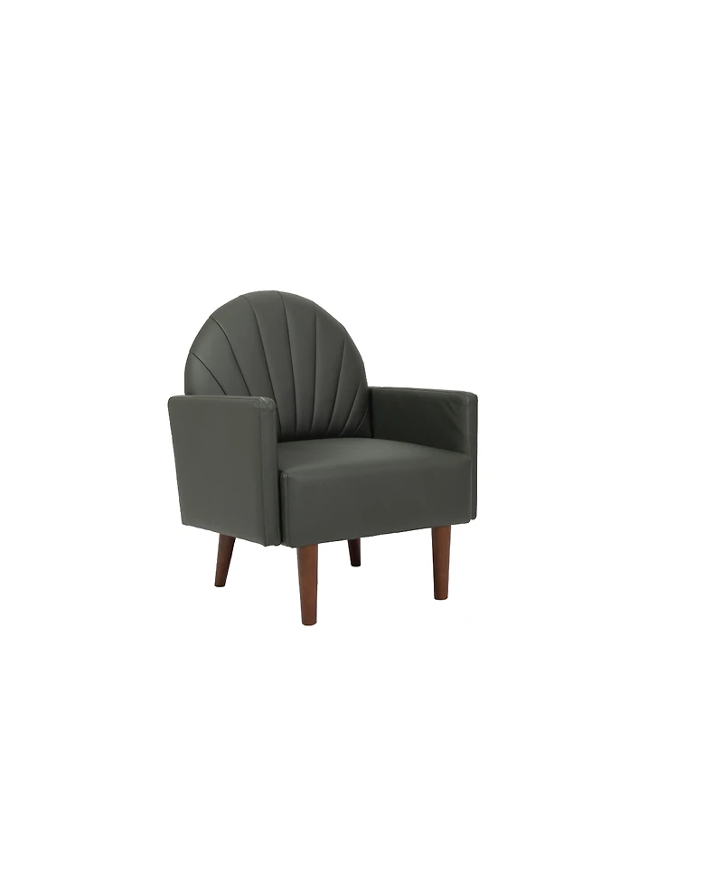 Streamdale Furniture Shell armchair with Pu leather and wooden legs