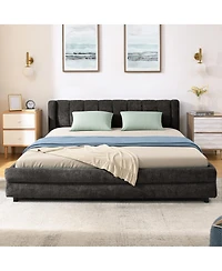 Streamdale Furniture Queen Size Upholstered Bed Frame with Drawer