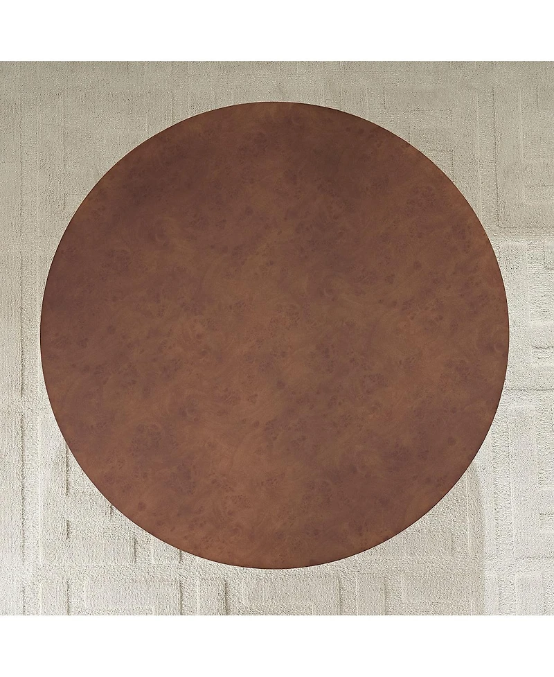 Streamdale Furniture Streamdale Faux Burl Wood Pattern Decal Coffee Table with Pedestal