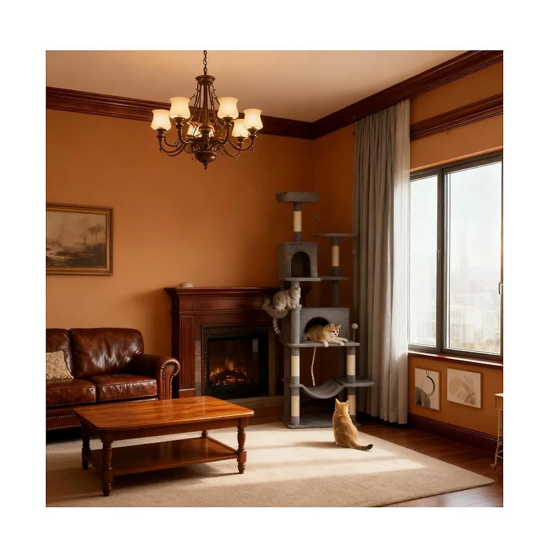 Zeus & Ruta 80" Tall Multi-Level Cat Tree Tower