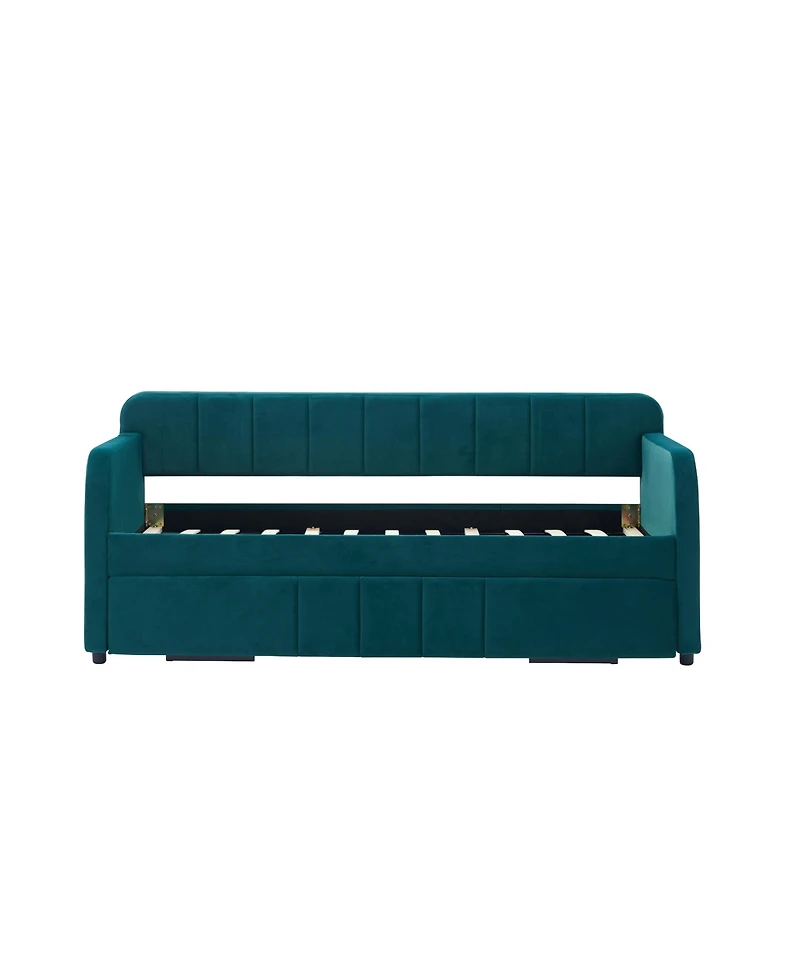 Streamdale Twin Daybed with Trundle, Sofa Bed, Emerald