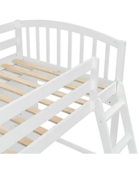 Streamdale Furniture Twin size Loft Bed with Storage Shelves, Desk and Ladder