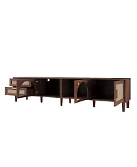 Streamdale Furniture 86" Tv Stand for TVs up to 90", Entertainment Center with Led Lights & Storage