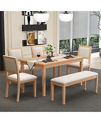 Streamdale Furniture Vintage Extendable Dining Table Set for 6