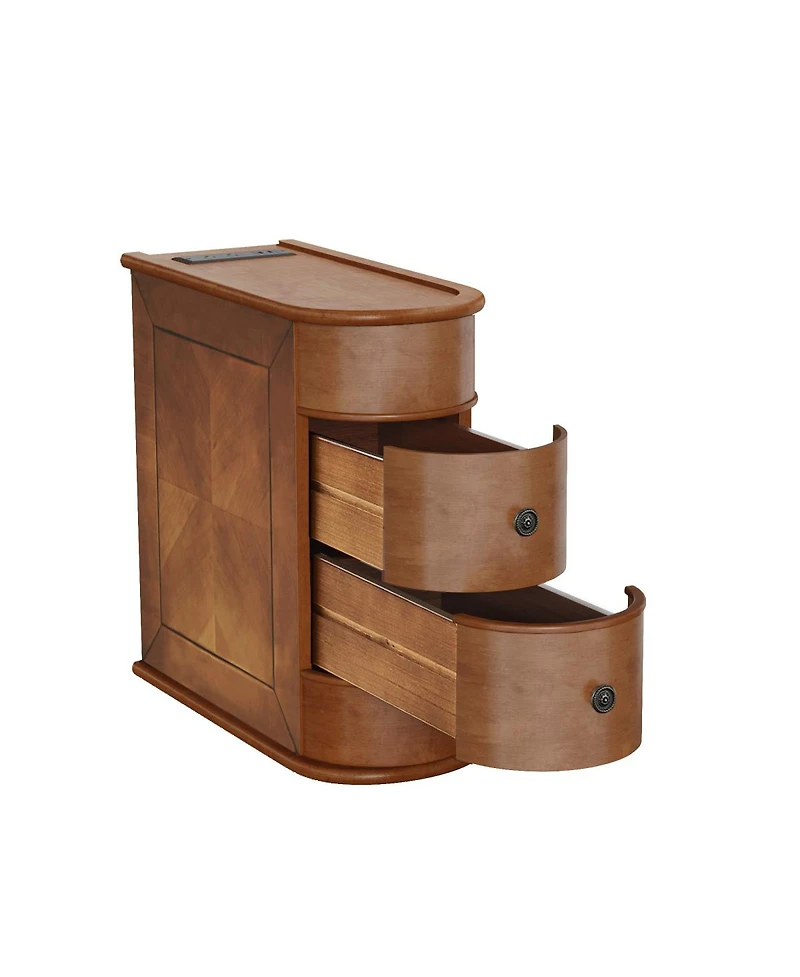 Streamdale Furniture Streamdale End Table with Charging Station & Drawers, No Assembly Required