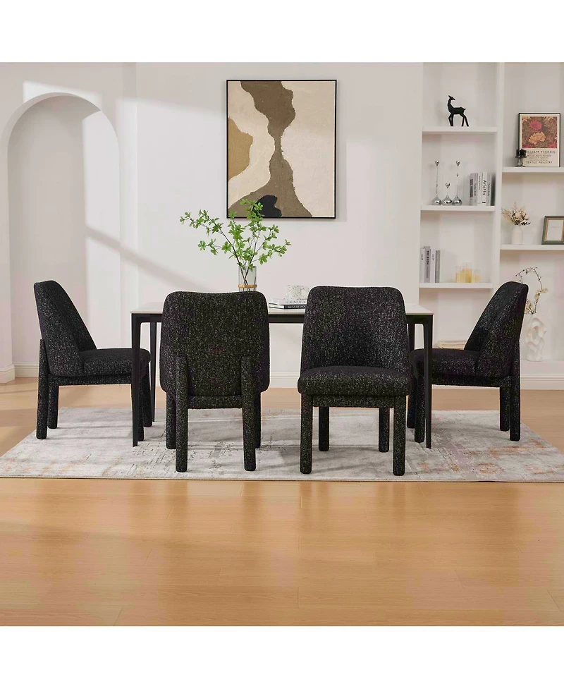 Streamdale Furniture Modern Minimalist Chenille Dining Chair Set of 4
