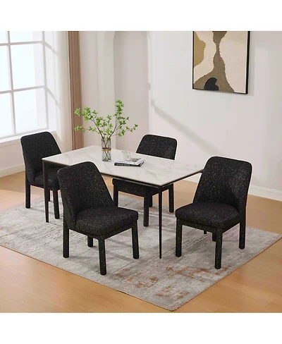 Streamdale Furniture Modern Minimalist Chenille Dining Chair Set of 4