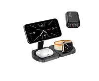 Risokeys 3-in-1 Wireless Charger for Apple iPhone with Charging Port - Portable Foldable Charger for iWatch iPhone and Earphones