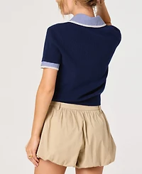 Astr the Label Women's Marlee Mixed Media Cardigan Sweater