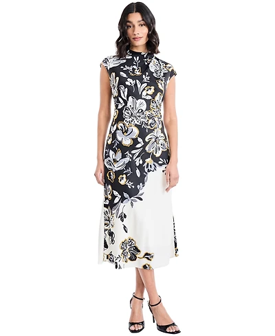 Maggy London Women's Mock Neck Midi Dress
