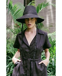 Brunna.co The Meg Jute Straw Hat In Black