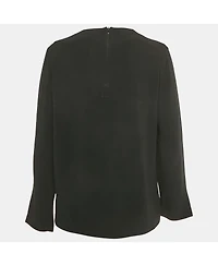 Pre-Owned Stella Mccartney Women's Black Crepe Long Sleeve Blouse