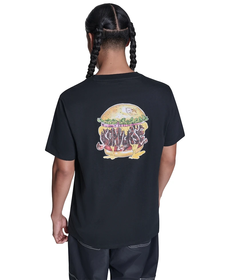Converse Men's Cheeseburger Graphic Short-Sleeve T-Shirt