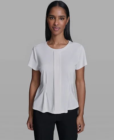 Karl Lagerfeld Paris Women's Cut and Sew Crew Neck Top