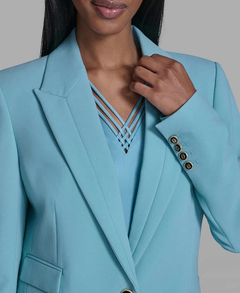 Karl Lagerfeld Paris Women's Notch Lapel Collar One-Button Jacket
