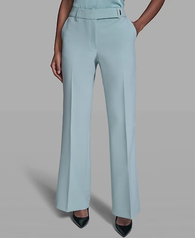 Karl Lagerfeld Paris Women's Mid-Rise Wide Leg Pants