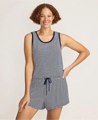 Lands' End Women's Cooling 3 Piece Pajama Set - Robe Tank and Shorts