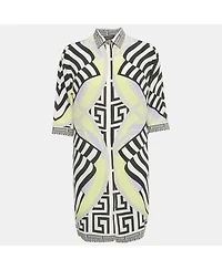 Pre-Owned Versace Women's Multicolor Printed Silk Shirt Dress