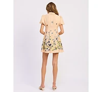 En Saison Women's Carrera Collared Mini Shirt Dress