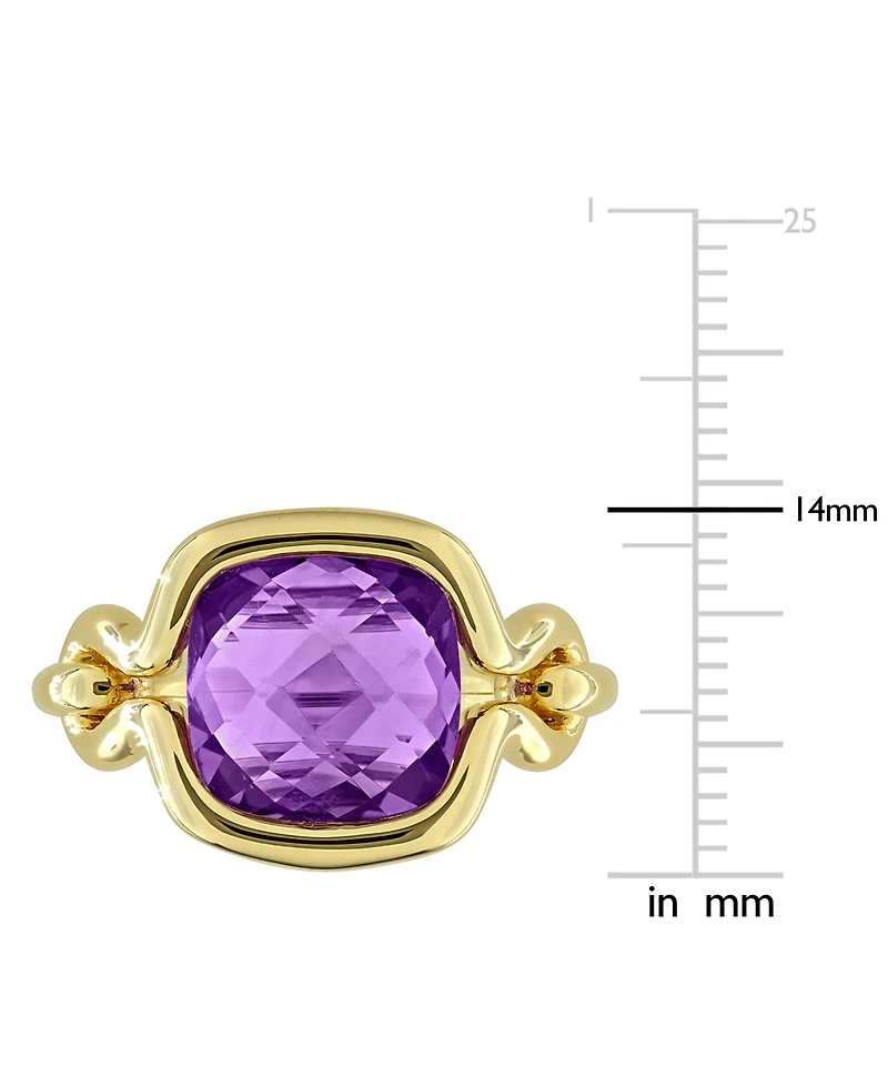Macy's Amethyst (4-1/2 ct. t.w.) Solitaire Ring 18k Gold Flash Plated Sterling Silver