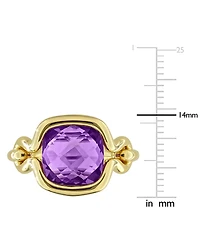 Macy's Amethyst (4-1/2 ct. t.w.) Solitaire Ring 18k Gold Flash Plated Sterling Silver