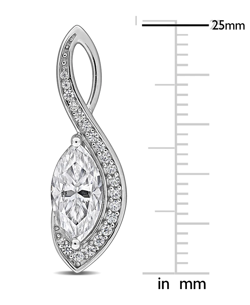 Macy's Moissanite (2-1/5 ct. t.w.) Drop Earrings in Sterling Silver