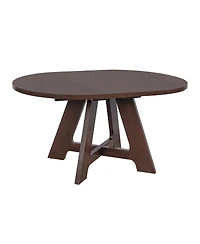 Streamdale Furniture Farmhouse Extendable Round Dining Table Set for 4 with Removable Leaf and Chairs