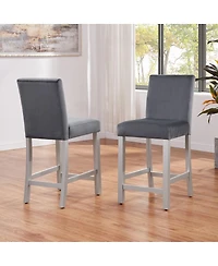 Streamdale Furniture Counter Height Chairs Set for 4, Padded Seat Barstool for Dining Room, Silver Gray
