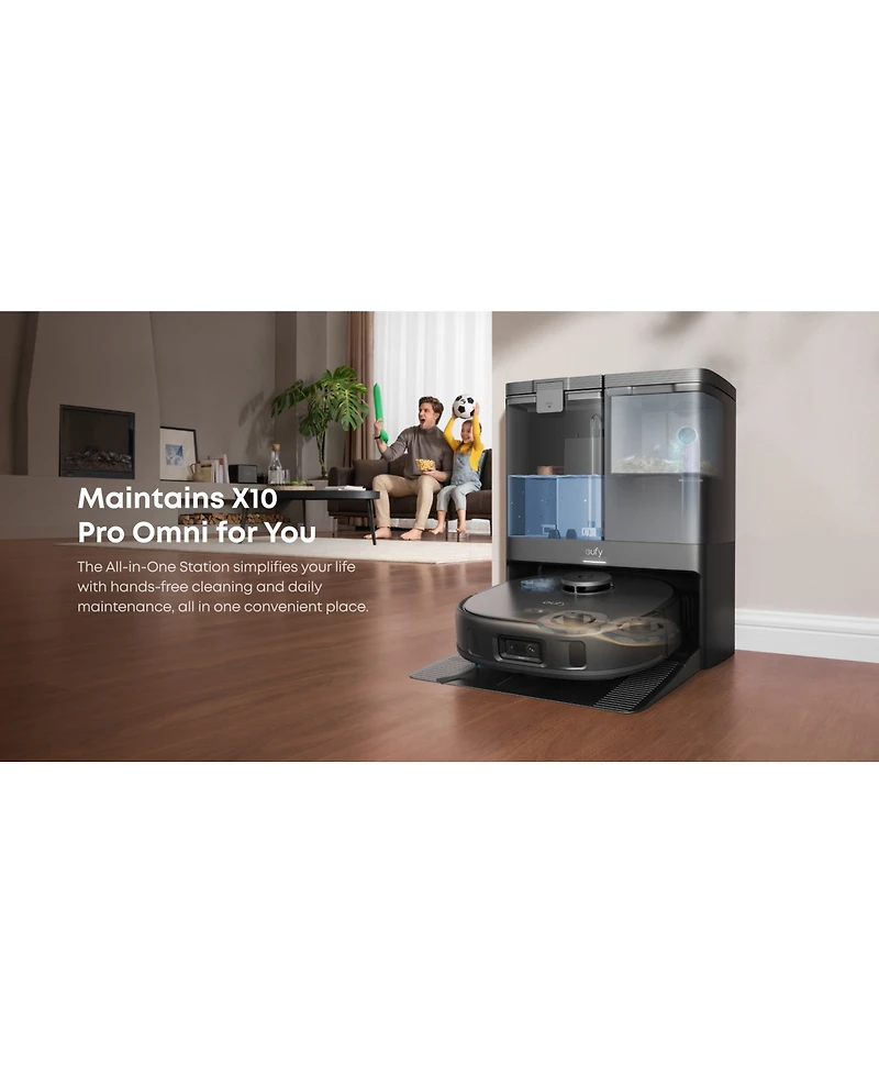 eufy X10 Pro Omni Robot Vacuum and Mop Combo, 8,000 Pa Suction + Official Replacement Parts Kit