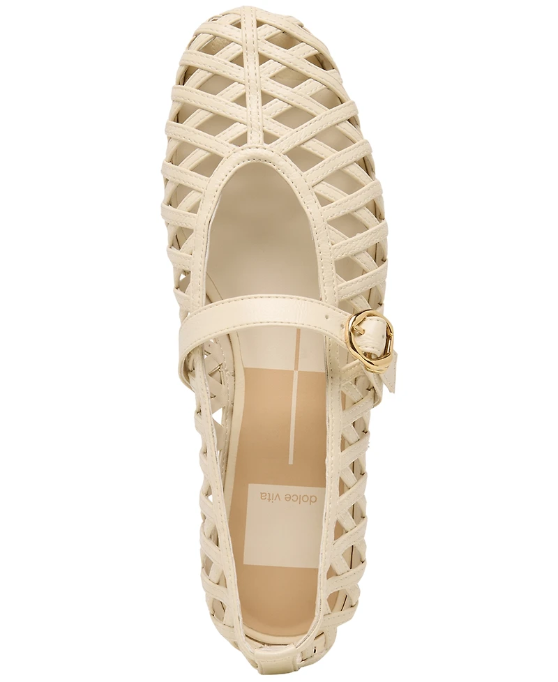 Dolce Vita Women's Bodey Woven Round Toe Mary Jane Flats
