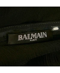 Pre-Owned Balmain Women's Black Silk Tiered Off-Shoulder Top