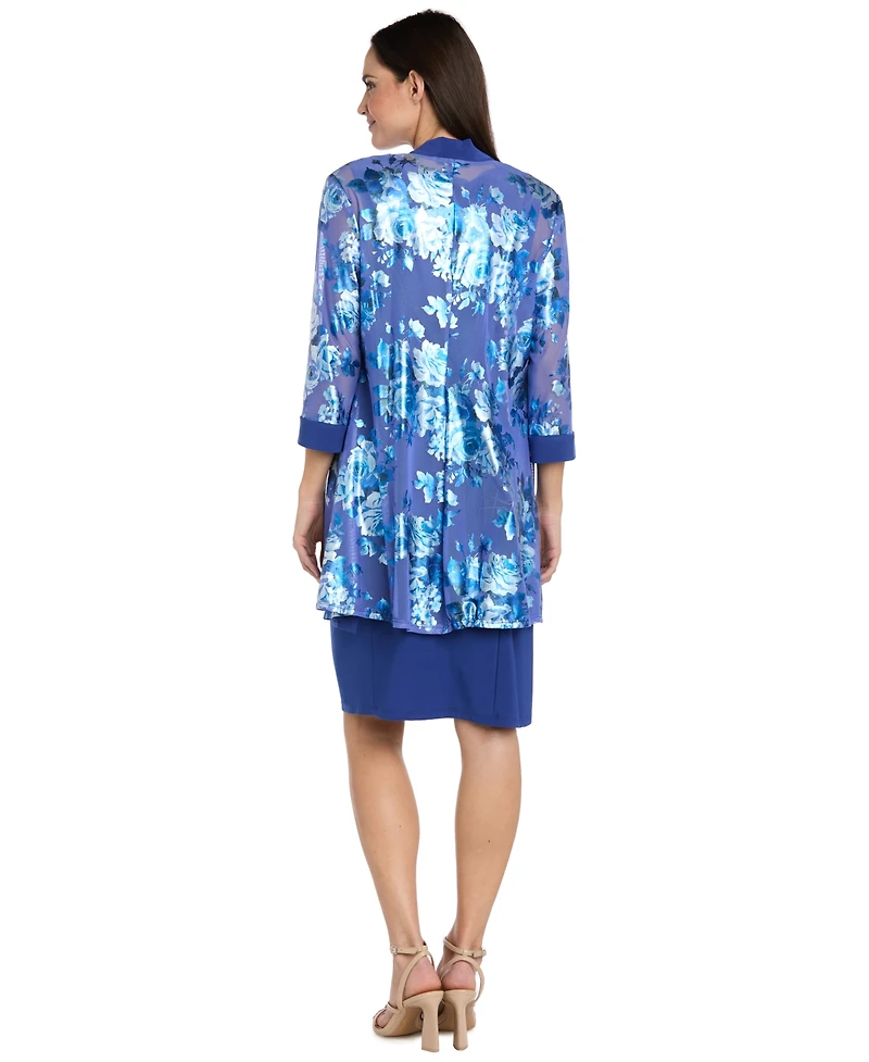 R & M Richards Petite Foil Jacket Dress, 2-Piece Set