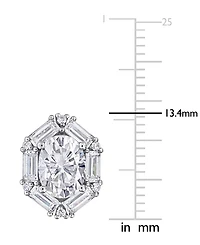 Macy's Moissanite (4-3/8 ct. t.w.) Cluster Earrings in Sterling Silver