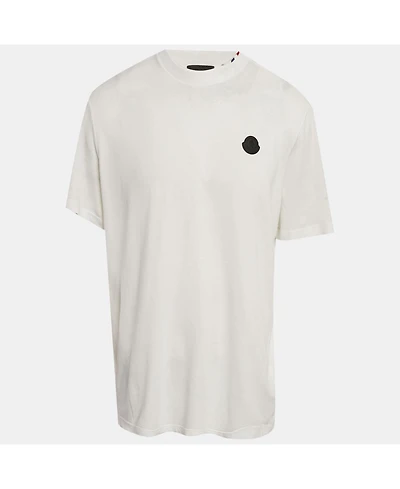 Pre-Owned Moncler Men's Blue Pixelated Logo Jersey Crewneck T-Shirt