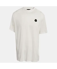 Pre-Owned Moncler Men's Blue Pixelated Logo Jersey Crewneck T-Shirt