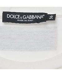 Pre-Owned Dolce & Gabbana Women's White Floral Print Jersey T-Shirt