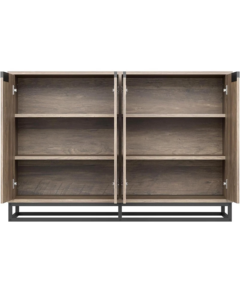 gaomon 55" Buffet Sideboard Storage Cabinet, Modern Entryway Console with Adjustable Shelves, Brown