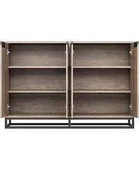 gaomon 55" Buffet Sideboard Storage Cabinet, Modern Entryway Console with Adjustable Shelves, Brown