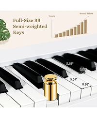 Costway 88-Key Folding Electric Piano Keyboard Semi Weighted Full Size Midi Toy