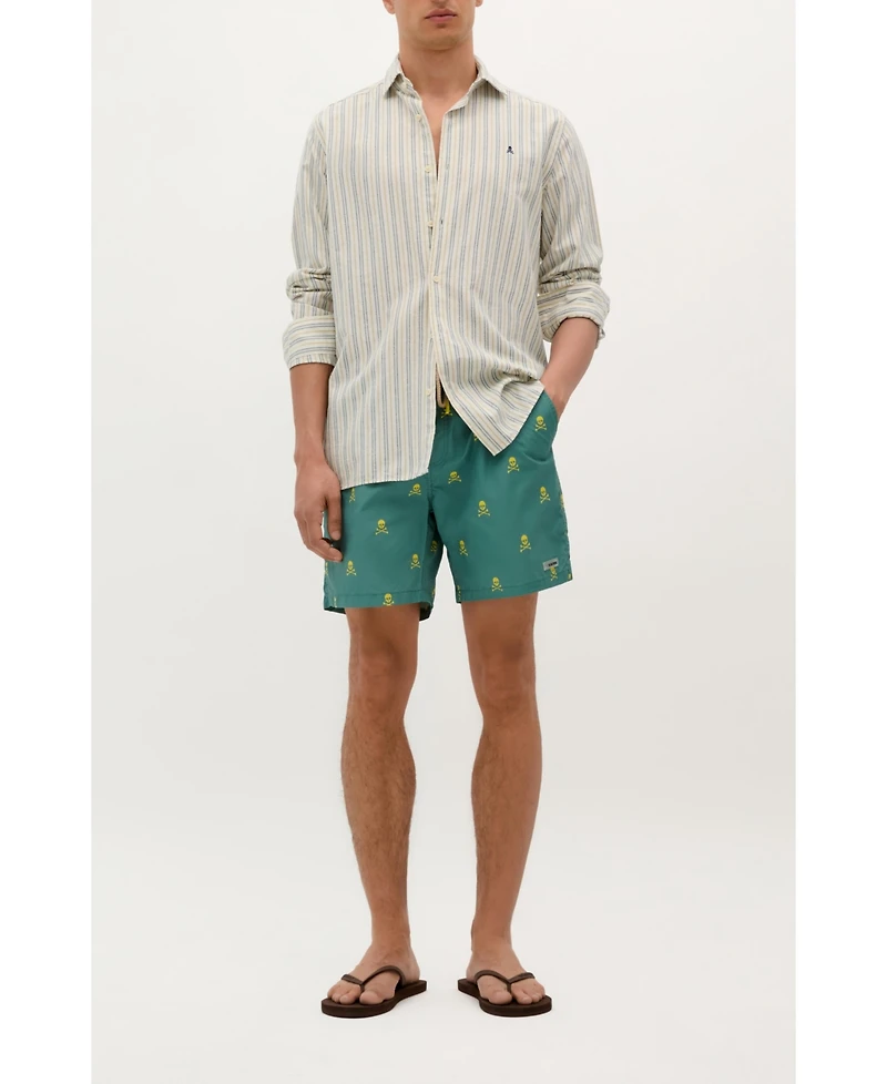 Scalpers Men's Neon Skull Swimsuit