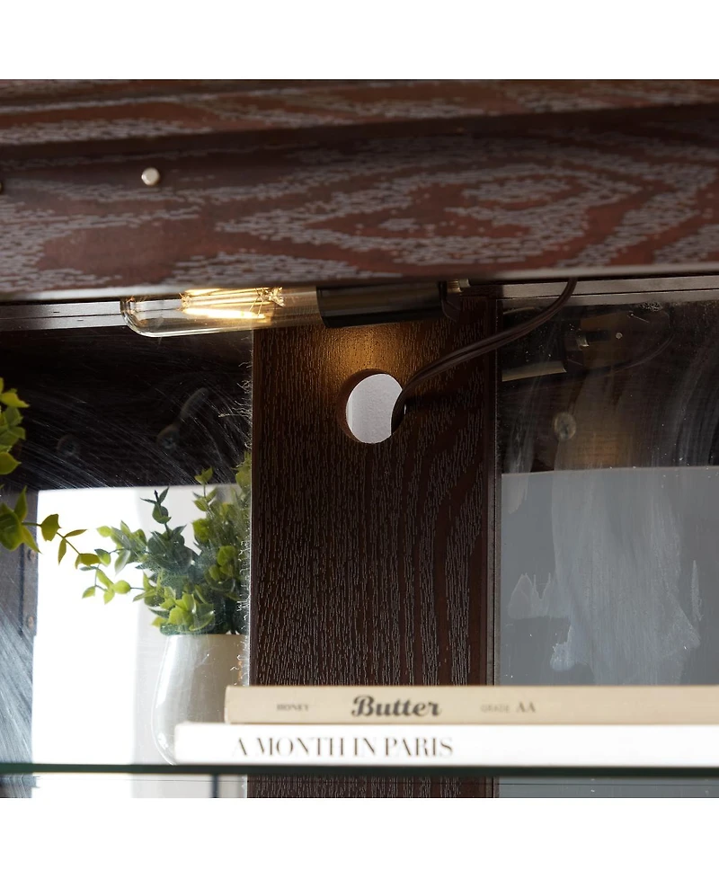 Streamdale Furniture Curio Display Cabinet with Glass Doors and Adjustable Shelves