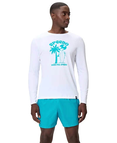 Speedo Men's Long-Sleeve Graphic Print Swim T-Shirt