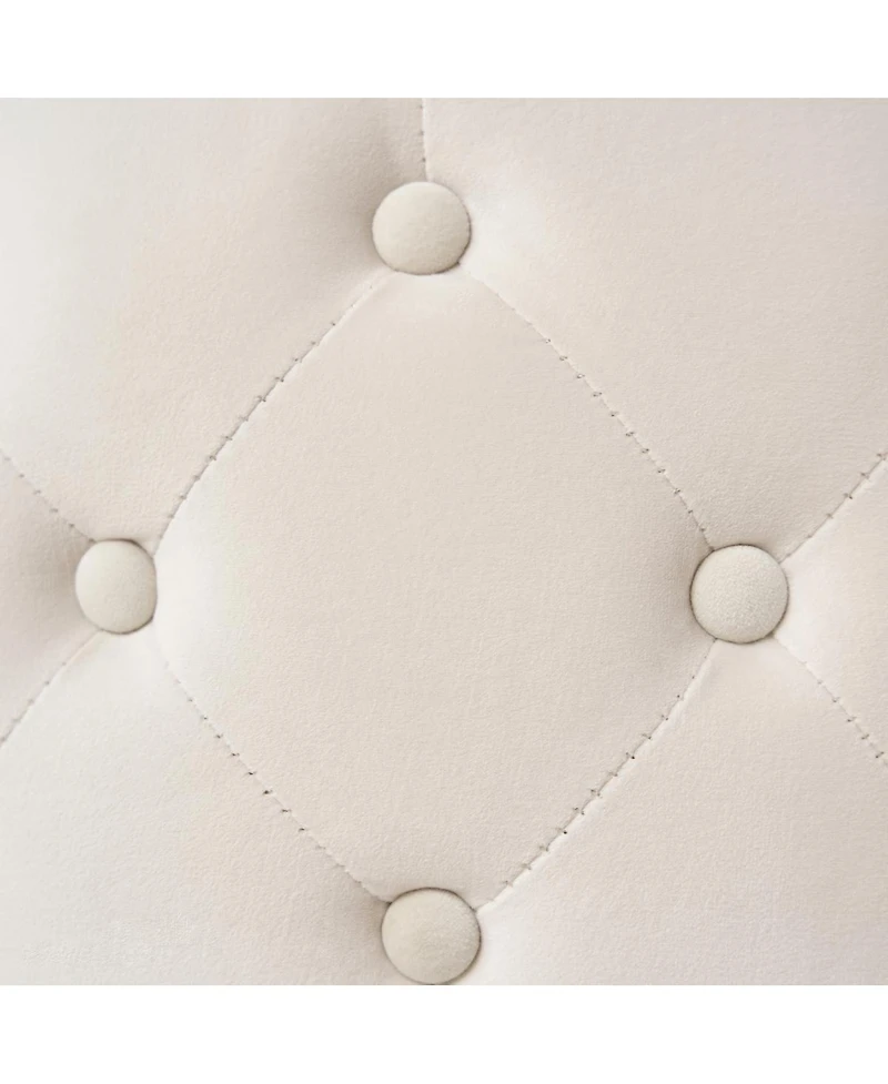 Streamdale Furniture Luxurious Velvet Nesting Ottomans (Set of 2) - 4-in-1 Storage, Wood Tray, Beige