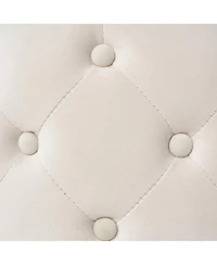 Streamdale Furniture Luxurious Velvet Nesting Ottomans (Set of 2) - 4-in-1 Storage, Wood Tray, Beige