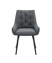 Streamdale Furniture Dining Chairs Set of 2, Faux Leather, Gold Mesh Metal Legs (Set of 2)