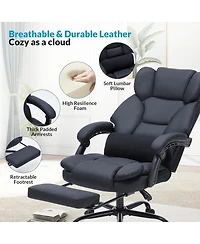 Streamdale Furniture Streamdale Office Chair with Foot Rest, Executive, Reclining, Pu Leather Comfy Swivel Chair